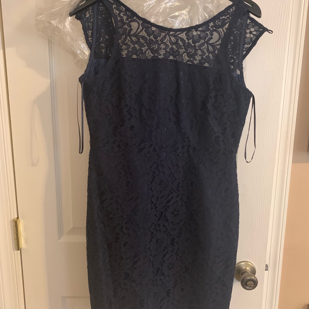 NWT J.Crew navy lace dress